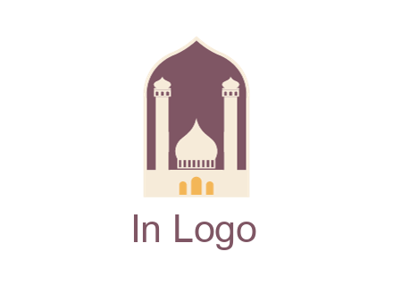 mosque with minarets in frame