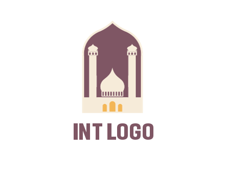 mosque with minarets in frame