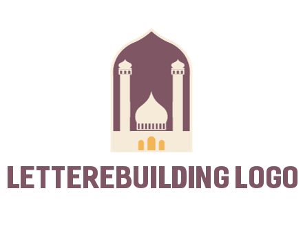 mosque with minarets in frame