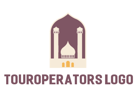 mosque with minarets in frame