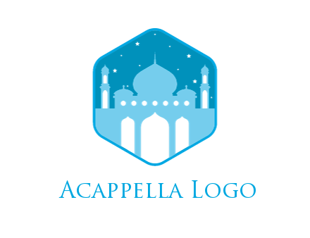 mosque with stars in hexagon