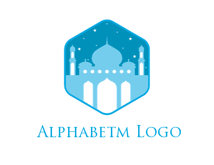 mosque with stars in hexagon