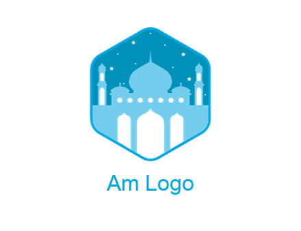 mosque with stars in hexagon