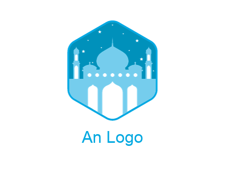 mosque with stars in hexagon