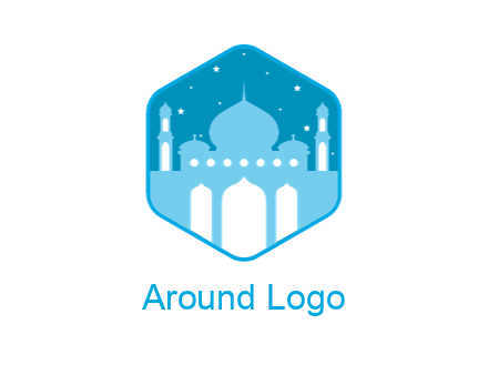 mosque with stars in hexagon