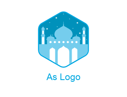 mosque with stars in hexagon