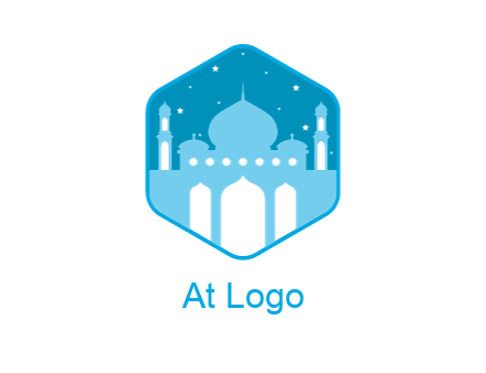 mosque with stars in hexagon