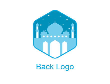 mosque with stars in hexagon