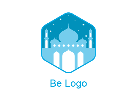 mosque with stars in hexagon