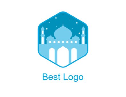 mosque with stars in hexagon