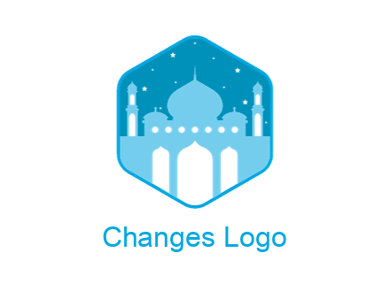 mosque with stars in hexagon