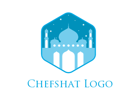 mosque with stars in hexagon