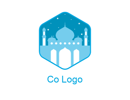 mosque with stars in hexagon