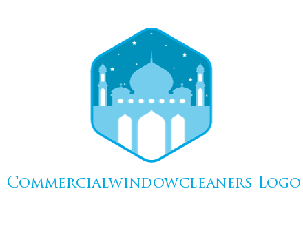 mosque with stars in hexagon