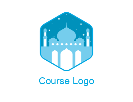 mosque with stars in hexagon