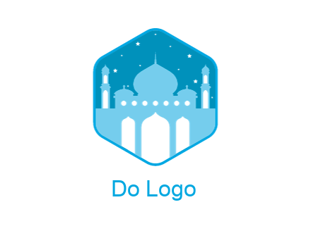 mosque with stars in hexagon