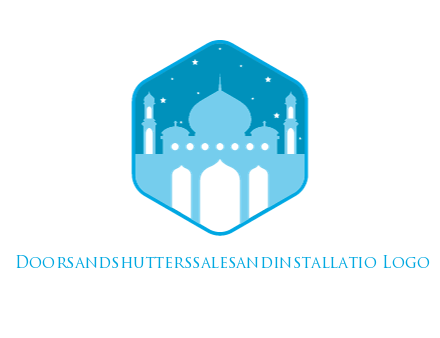 mosque with stars in hexagon