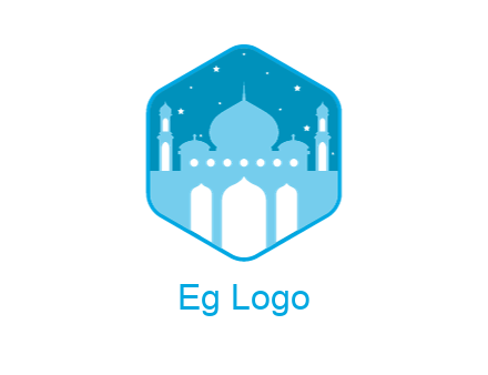 mosque with stars in hexagon