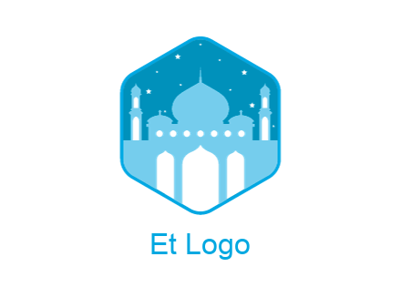 mosque with stars in hexagon