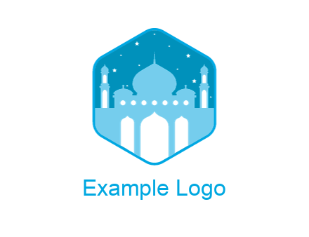 mosque with stars in hexagon