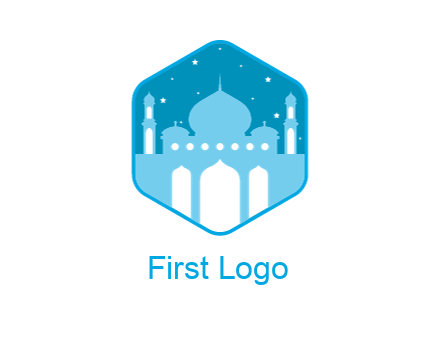 mosque with stars in hexagon