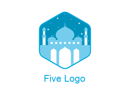 mosque with stars in hexagon
