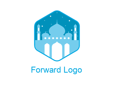 mosque with stars in hexagon