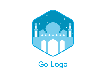 mosque with stars in hexagon