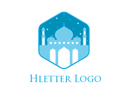 mosque with stars in hexagon