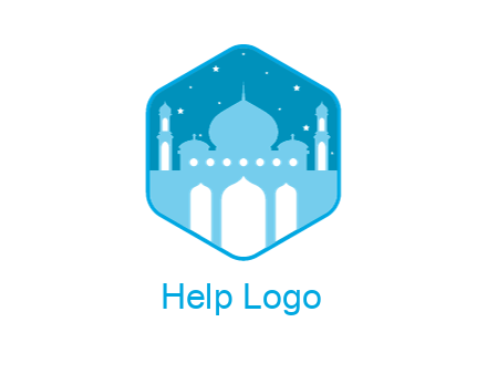 mosque with stars in hexagon