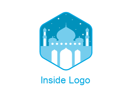 mosque with stars in hexagon