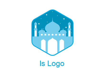 mosque with stars in hexagon