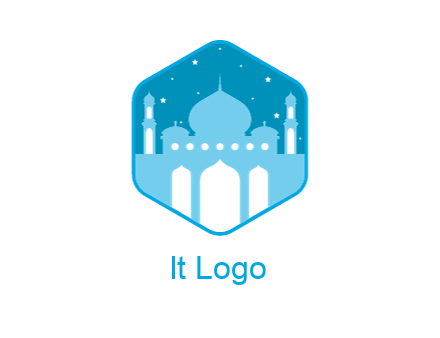 mosque with stars in hexagon