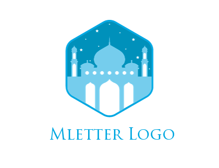mosque with stars in hexagon