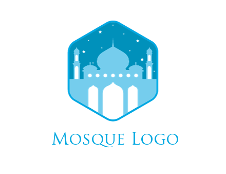 mosque with stars in hexagon