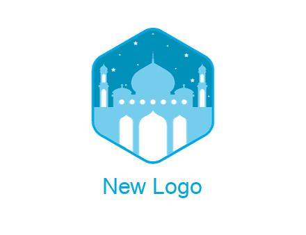 mosque with stars in hexagon