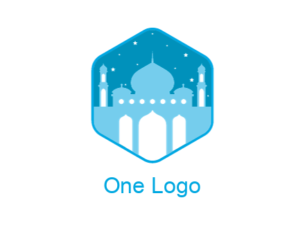 mosque with stars in hexagon