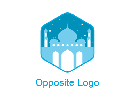 mosque with stars in hexagon