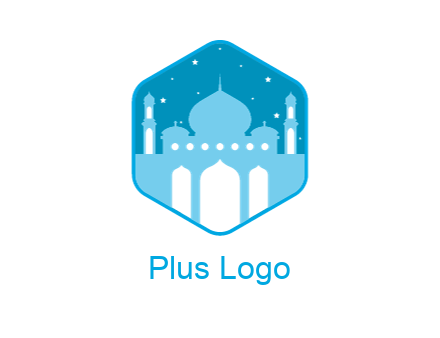 mosque with stars in hexagon