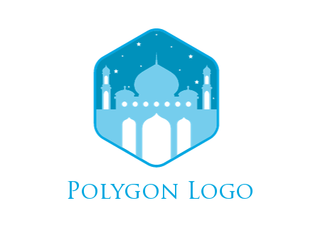mosque with stars in hexagon
