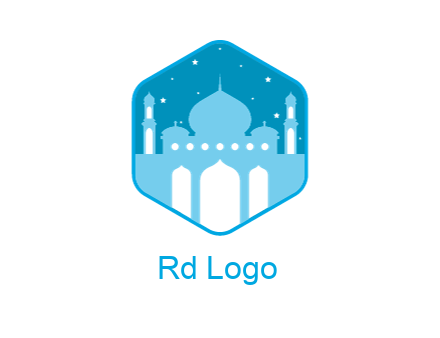 mosque with stars in hexagon