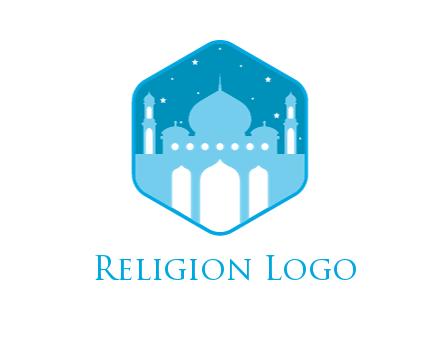 mosque with stars in hexagon