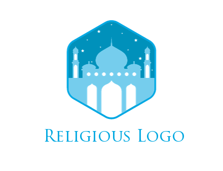 mosque with stars in hexagon