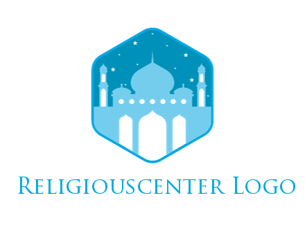 mosque with stars in hexagon
