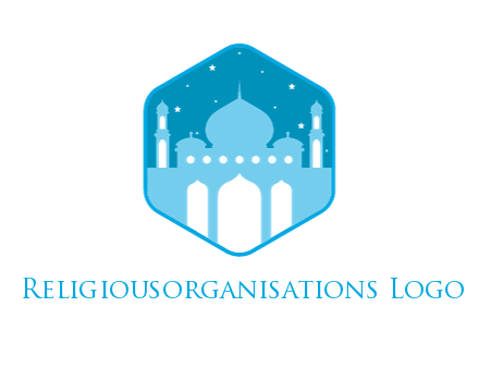 mosque with stars in hexagon