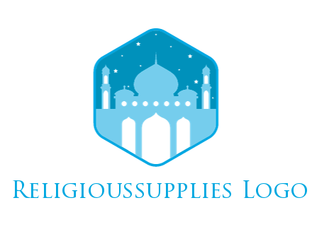 mosque with stars in hexagon