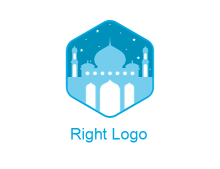 mosque with stars in hexagon