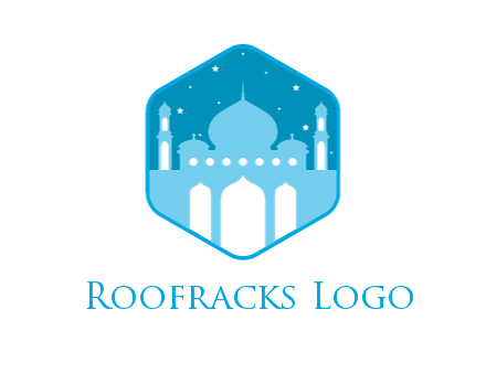 mosque with stars in hexagon