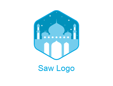 mosque with stars in hexagon