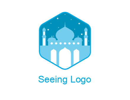mosque with stars in hexagon